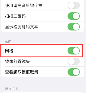 阳春苹果手机维修网点分享iPhone如何开启九宫格构图功能 